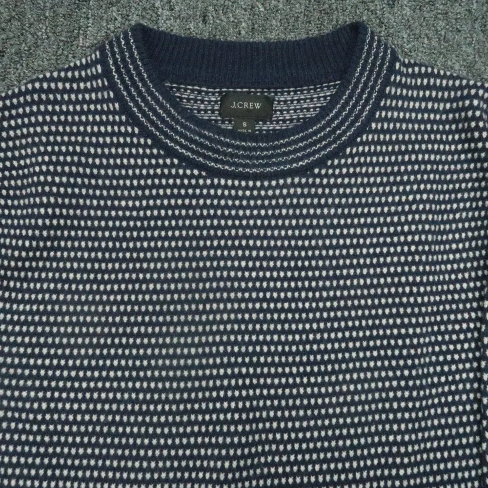 J Crew Sweater Mens Small Blue Merino‎ Wool Crew Birdseye Long Sleeve Jumper